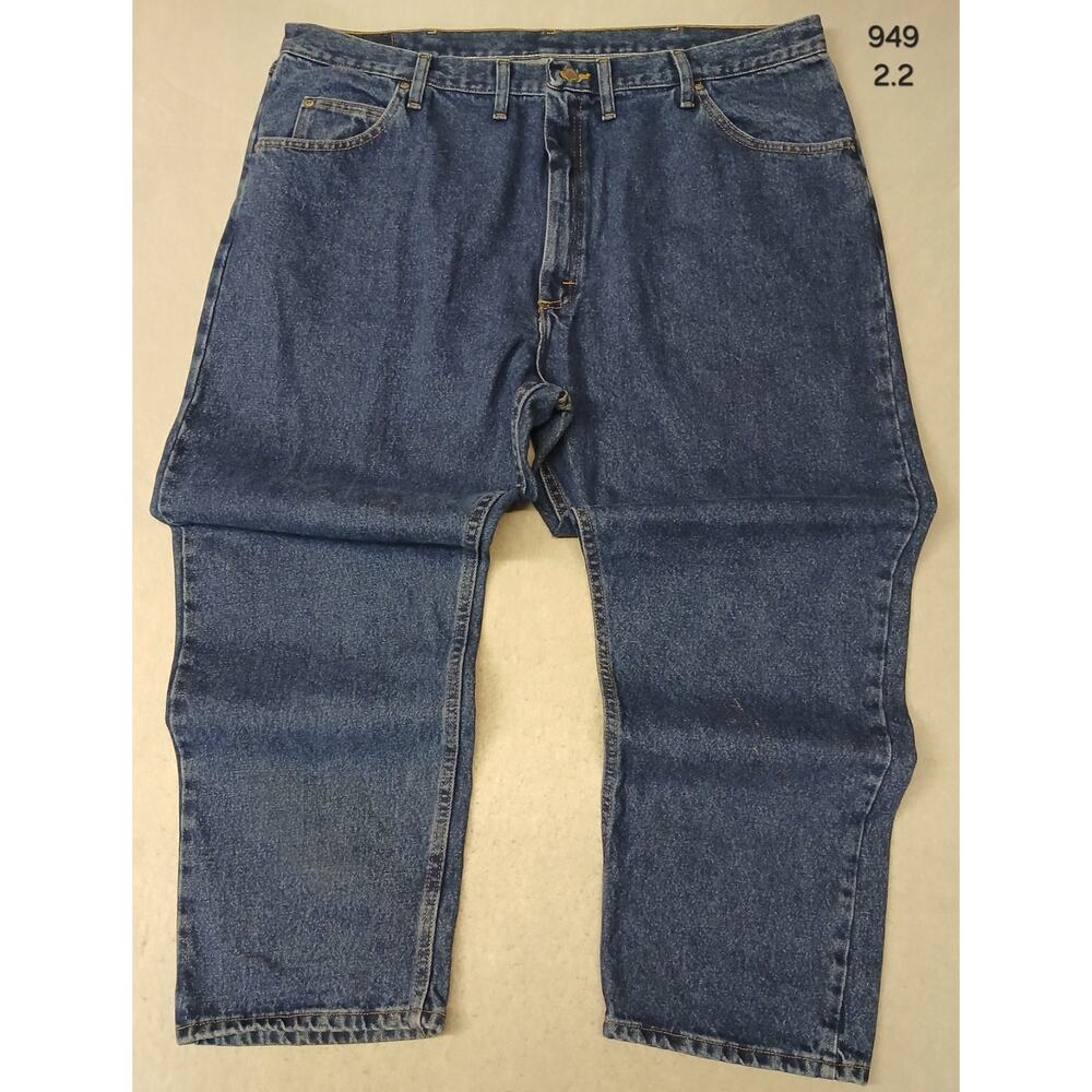 Wranlger (44x29) Men's Relaxed Straight Leg Blue Denim Jeans
